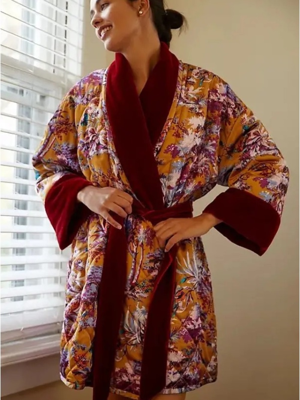 Anthropologie quilted house coat